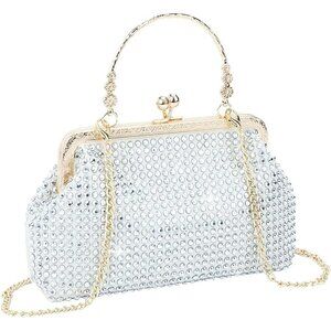 Women Sliver Sequin Glitter Clutch Rhinestone Mini Handbags